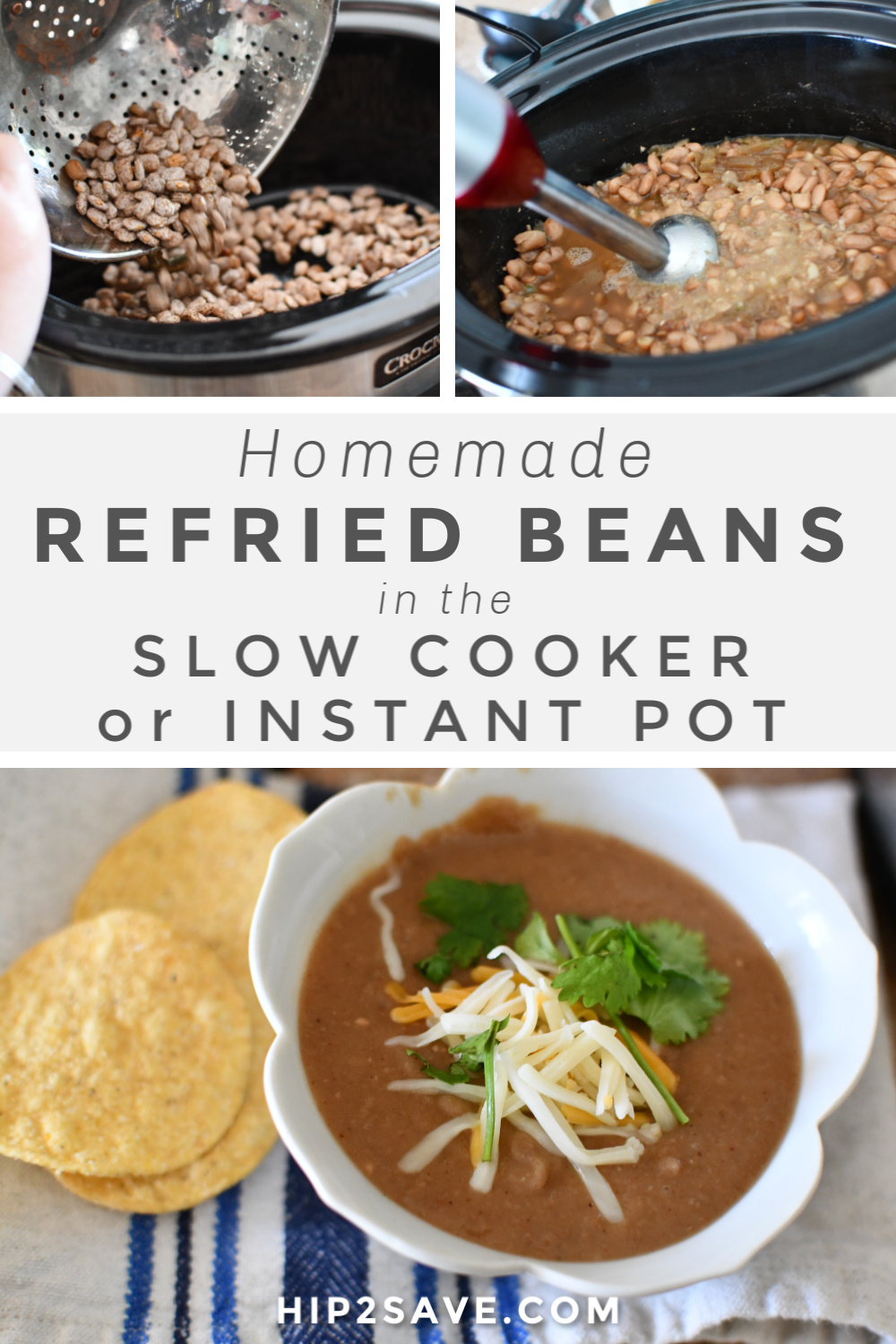 Homemade Refried Beans Recipe - Crockpot & Instant Pot Directions