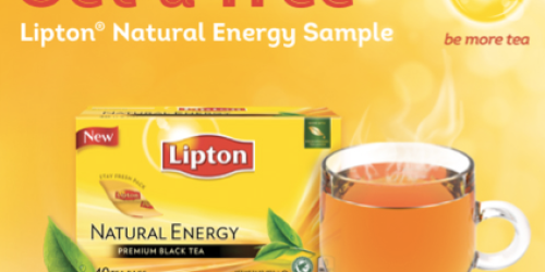 FREE Lipton Natural Energy Black Tea Sample AND $1/2 Lipton Tea Bags Coupon (Still Available)