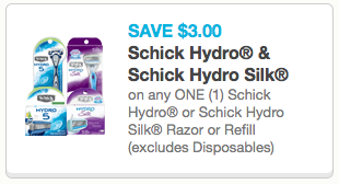 schick hydro 5 razor coupons
