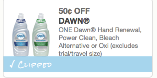 $0.50/1 Dawn Dish Soap Printable Coupon = $0.49 Dish Soap at Both Walgreens & CVS