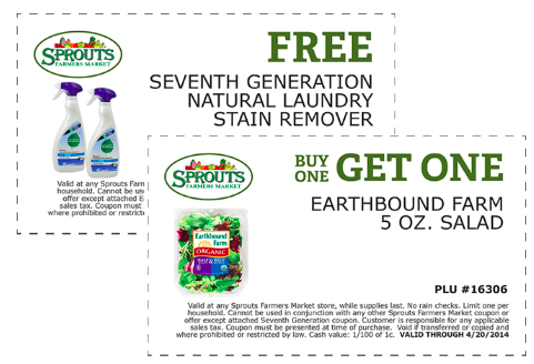 Sprouts: FREE Seventh Generation Laundry Stain Remover Coupon + More ...