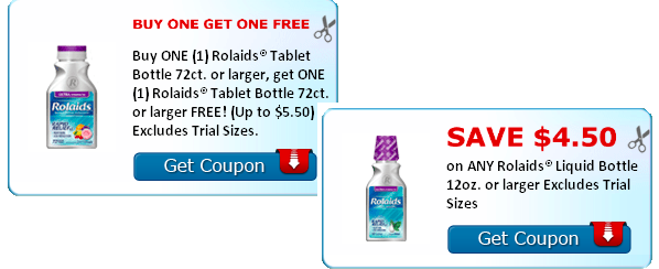 *HOT* Buy 1 Get 1 FREE & 4/1 Rolaids Coupons = Only 0.50 at Walgreens