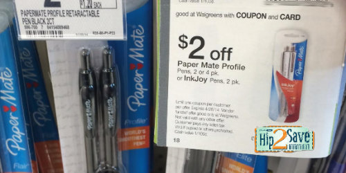 Walgreens: Paper Mate Profile 2-Pack Pens Only 39¢