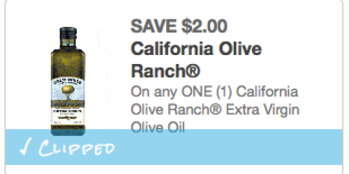 New $2/1 California Olive Ranch Extra Virgin Olive Oil Coupon = 16oz Bottle Only $4.96 at Walmart