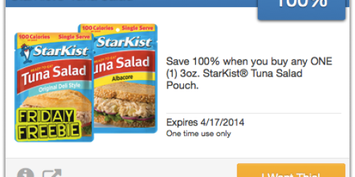 SavingStar: 100% FREE Starkist Tuna Salad Pouch