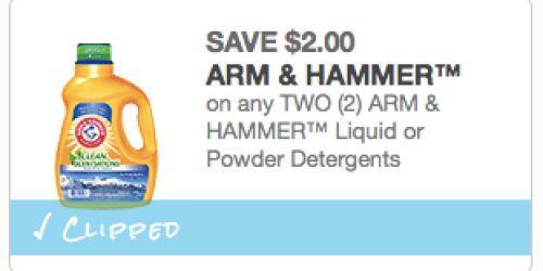 New & Rare $2/2 Arm & Hammer Liquid or Powder Detergents Coupon