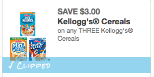 *HOT* $3 Off ANY 3 Kellogg’s Cereals Coupon = Only 25¢ Per Box at Target + More