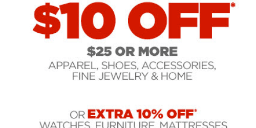 JCPenney: $10 Off $25 Apparel, Shoes, Accessories + More In-Store Coupon (Valid 4/16-4/19)