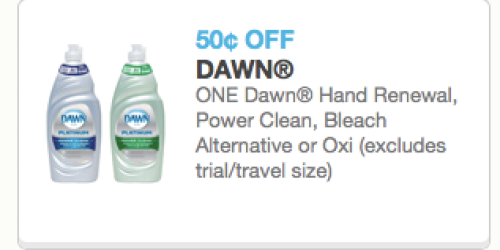 $0.50/1 Dawn Dish Soap Printable Coupon (Reset!) = Only $0.49 at CVS & Rite Aid