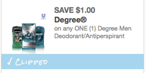 New $1/1 Degree Men Deodorant Coupon = Possibly FREE at Dollar General & Dollar Tree + More