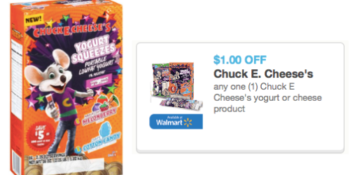 Rare $1/1 Chuck E. Cheese’s Yogurt or Cheese Product Coupon (Reset!) + Walmart Scenario