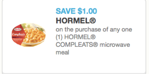 New $1/1 Hormel Compleats Microwave Meals Coupon = Only $1 at Walgreens (Thru Today)