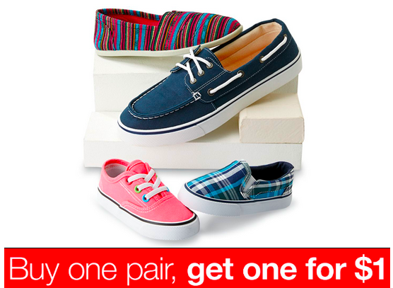 buy 1 pair of shoes get 2nd half off