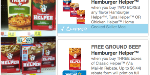 Rare FREE Ground Beef ($6.44 Value) with Purchase of 3 Hamburger Helper Boxes Rebate + Walmart Scenario