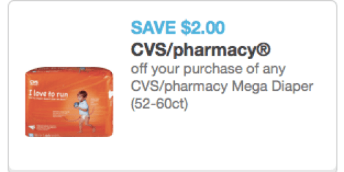 High Value $2/1 CVS Brand Mega Diaper Pack Coupon = Mega Pack Only $6.99 at CVS Through 4/26