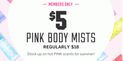 Victoria’s Secret: $5 Body Mists (Pink Nation Members) + Final Day to Redeem Secret Reward Cards & More