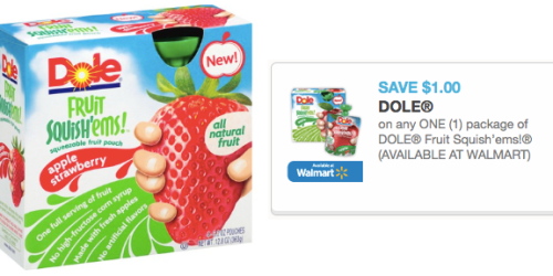 High Value $1/1 DOLE Fruit Squish’ems Coupon (Reset!) = Only $1.68 at Walmart