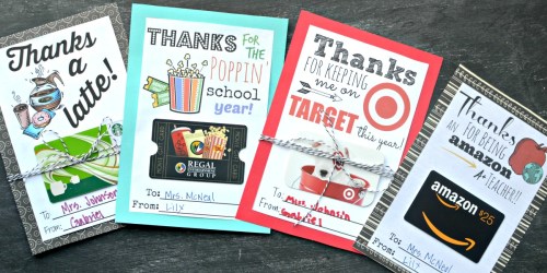 FREE Printable Gift Card Holders for Teacher Gifts