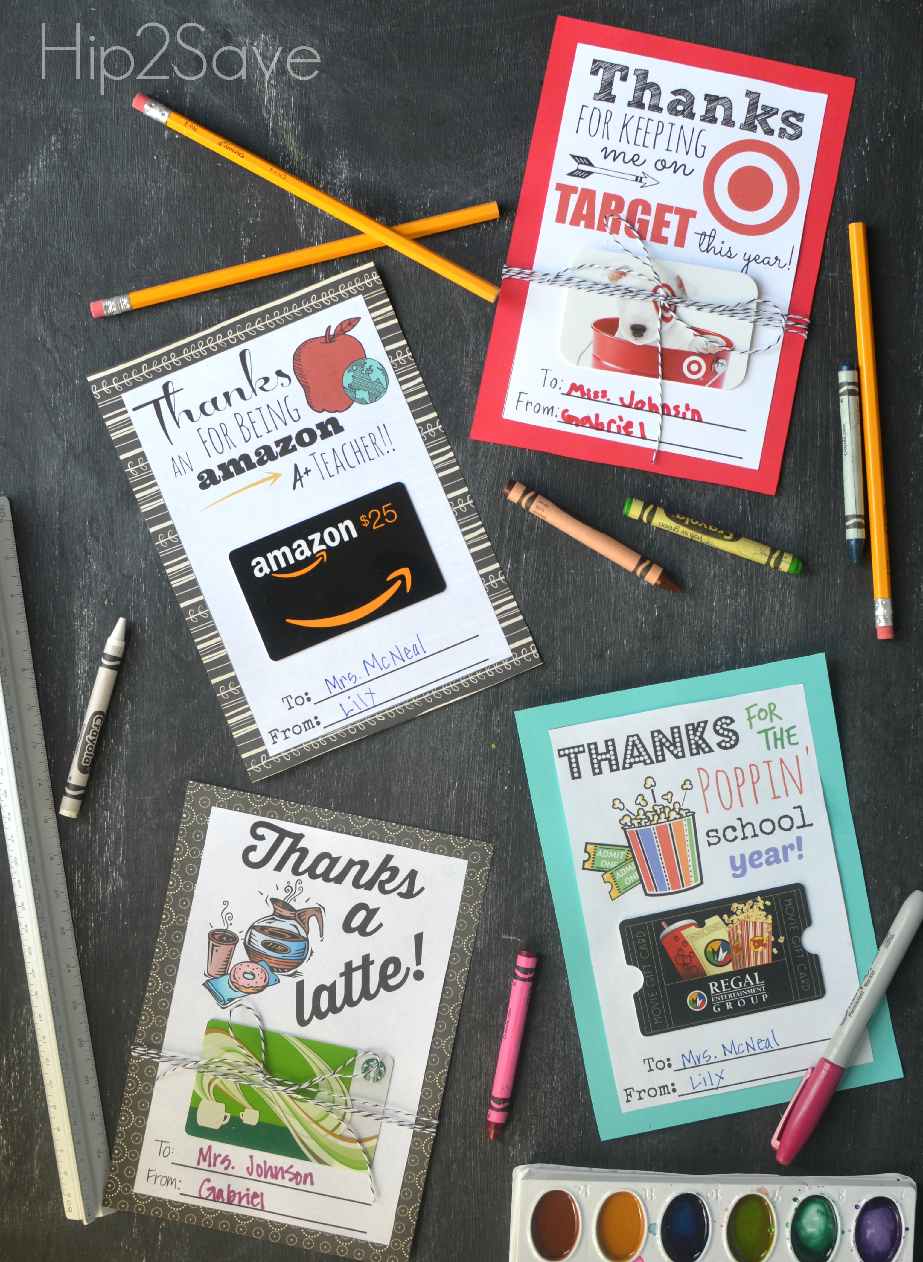FREE Printable Gift Card Holders for Teacher Gifts