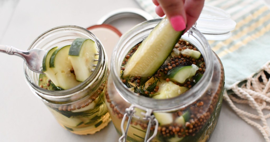 2 jars of homemade pickles