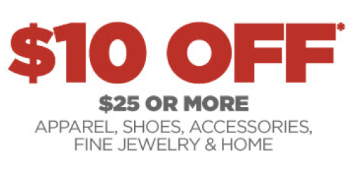 JCPenney: $10 Off a $25 Apparel, Shoes, Accessories, Fine Jewelry or Home Purchase In-Store Coupon