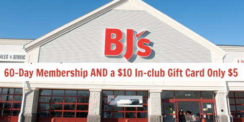 Groupon: 60-Day Membership at BJ’s Wholesale Club AND $10 In-Club Gift Card Only $5