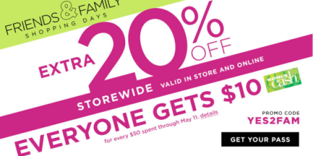 Kohl’s: 20% Off In-Store or Online Through May 11th (+ Earn $10 Kohl’s Cash w/ $50 Purchase)