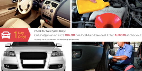 Groupon: 10% Off Any Local Auto Care Deal Today Only (Save on Car Washes, Oil Changes + More)