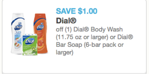 New $1/1 Dial Body Wash or Bar Soap Coupon = Great Deals at Walgreens & Walmart