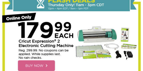 Michaels.com Flash Sale: Cricut Electronic Cutting Machine Only $179.99 (Noon-4PM EST) + More