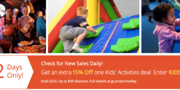 Groupon: Extra 15% Off Local Kids’ Activities Deal (Bowling, Indoor Play, Go-Karting + More)