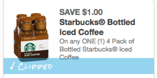 Rare $1/1 Starbucks Bottled Iced Coffee 4-Pack Coupon