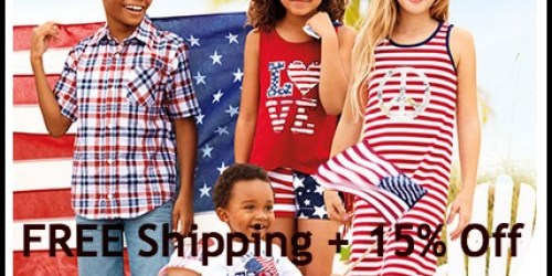 The Children’s Place: 15% Off Everything + Free Shipping = Items as Low as 89¢ Shipped (Today Only!)
