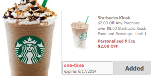 Safeway & Affiliates: Possible Starbucks Kiosk Offer Valid for $2 Off Any $8 Food & Beverage Purchase