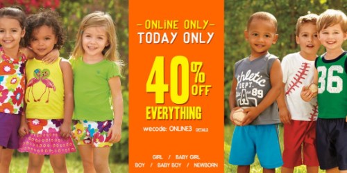 The Children’s Place: 40% Off Sitewide + Free Shipping (Today Only!) = Tees, Shorts, & Tanks Under $4 Shipped
