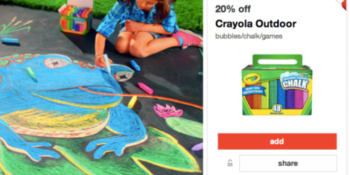 Target: 20% Off Crayola Outdoor Products Cartwheel = Nice Deals on Chalk, Bubbles & More