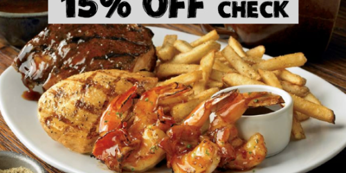 Outback Steakhouse: 15% Off Entire Check Thru 6/8