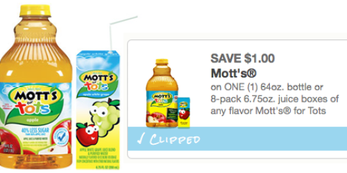 New $1/1 Mott’s for Tots Juice Coupon