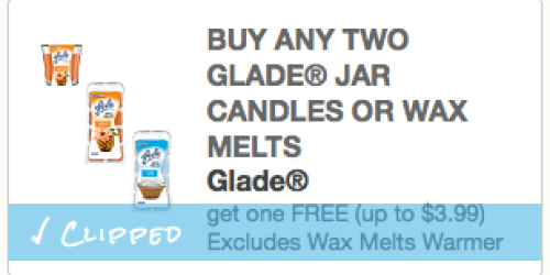 Buy ANY 2 Glade Jar Candles or Wax Melts, Get 1 Free Coupon RESET (+ Target & Walgreens Scenarios)