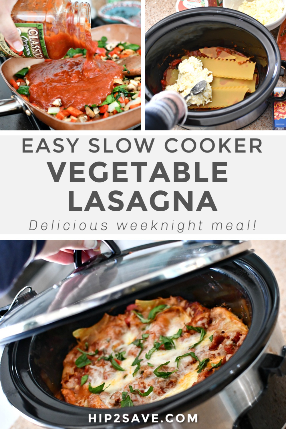 Crock-Pot Slow Cooker Veggie Lasagna Recipe | Hip2Save
