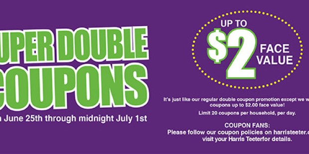 Harris Teeter: Super Double Coupons – Will Double Coupons Up to $2 Face Value (6/25-7/1)