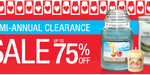 Yankee Candle: Semi-Annual Clearance Sale – Up to 75% Off Select Merchandise
