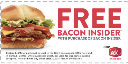 Jack in the Box: Buy 1 Bacon Insider, Get 1 FREE