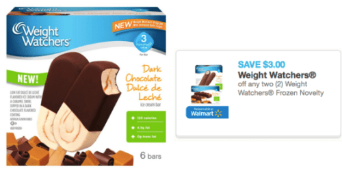 New & High Value $3/2 Weight Watchers Frozen Novelty Coupon = Nice Deal at Walmart