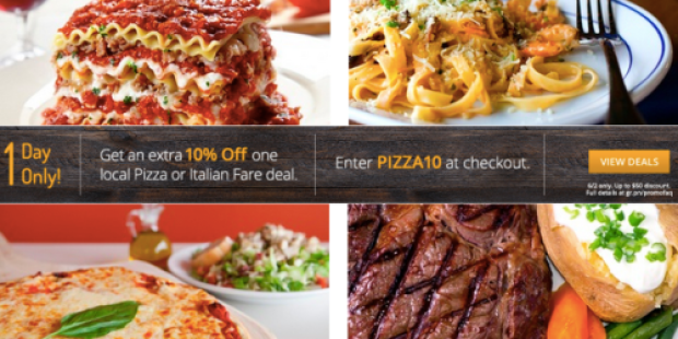 Groupon: 10% Off Any Local Pizza or Italian Fare Deal (Today Only)