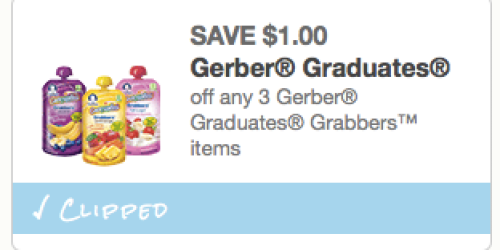 New $1/3 Gerber Graduates Grabbers Item Coupon