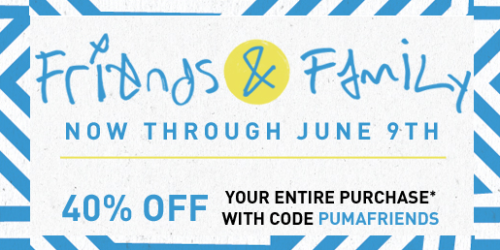 Puma.com: Friends & Family Sale = Extra 40% Off Your Entire Purchase (Through June 9th)