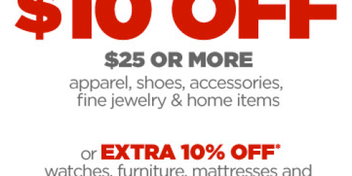 JCPenney: $10 Off a $25 Apparel, Shoes, Accessories, Fine Jewelry or Home Purchase In-Store Coupon