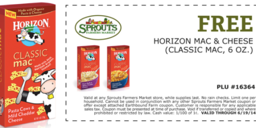 Sprouts: FREE Horizon Mac & Cheese Coupon + More
