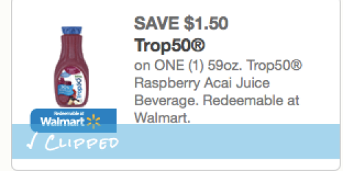 New $1.50/1 Trop50 Raspberry Acai Juice Coupon = Only $1.50 at Walmart